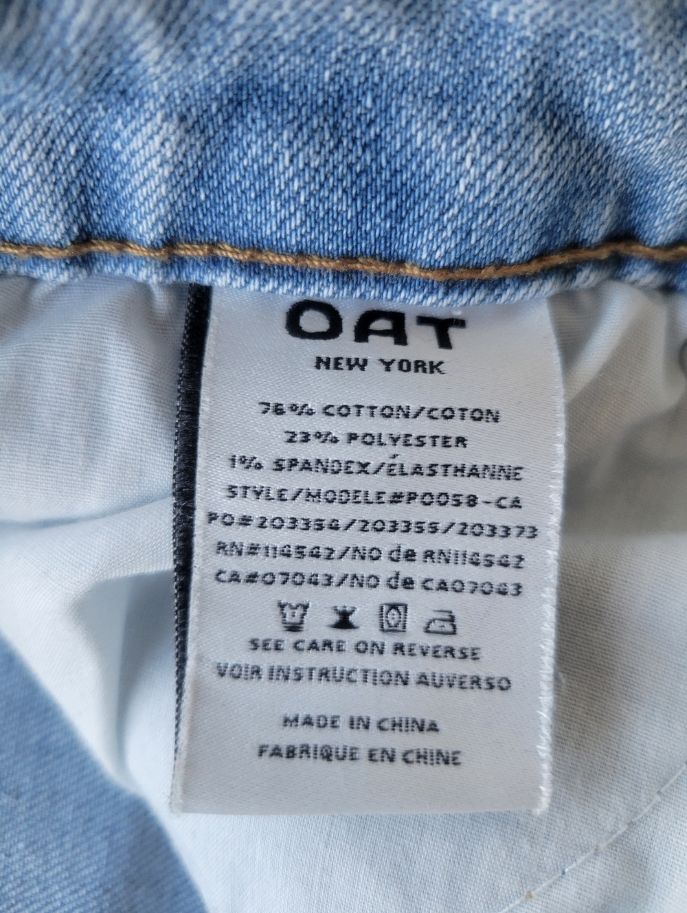 Oat NY Straight Wide Leg Ankle Jean Light Wash Size 8/29 Waist - Picture 5 of 5
